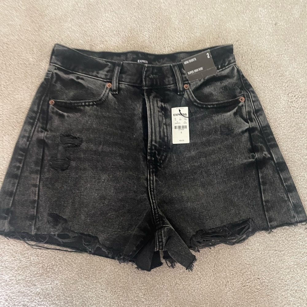 Express new black mom shorts size 2